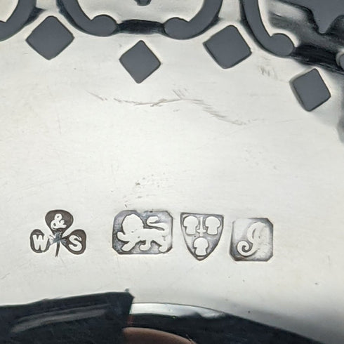 1909年 英国アンティーク 純銀(925シルバー) コンポート タッツァ 直径15cm 191g West & Son